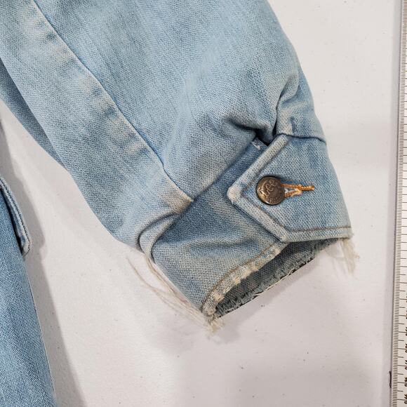 Vintage Lee Storm Rider Jacket Mens Large Sherpa Lined Workwear Thrashed 80s - Picture 13 of 14